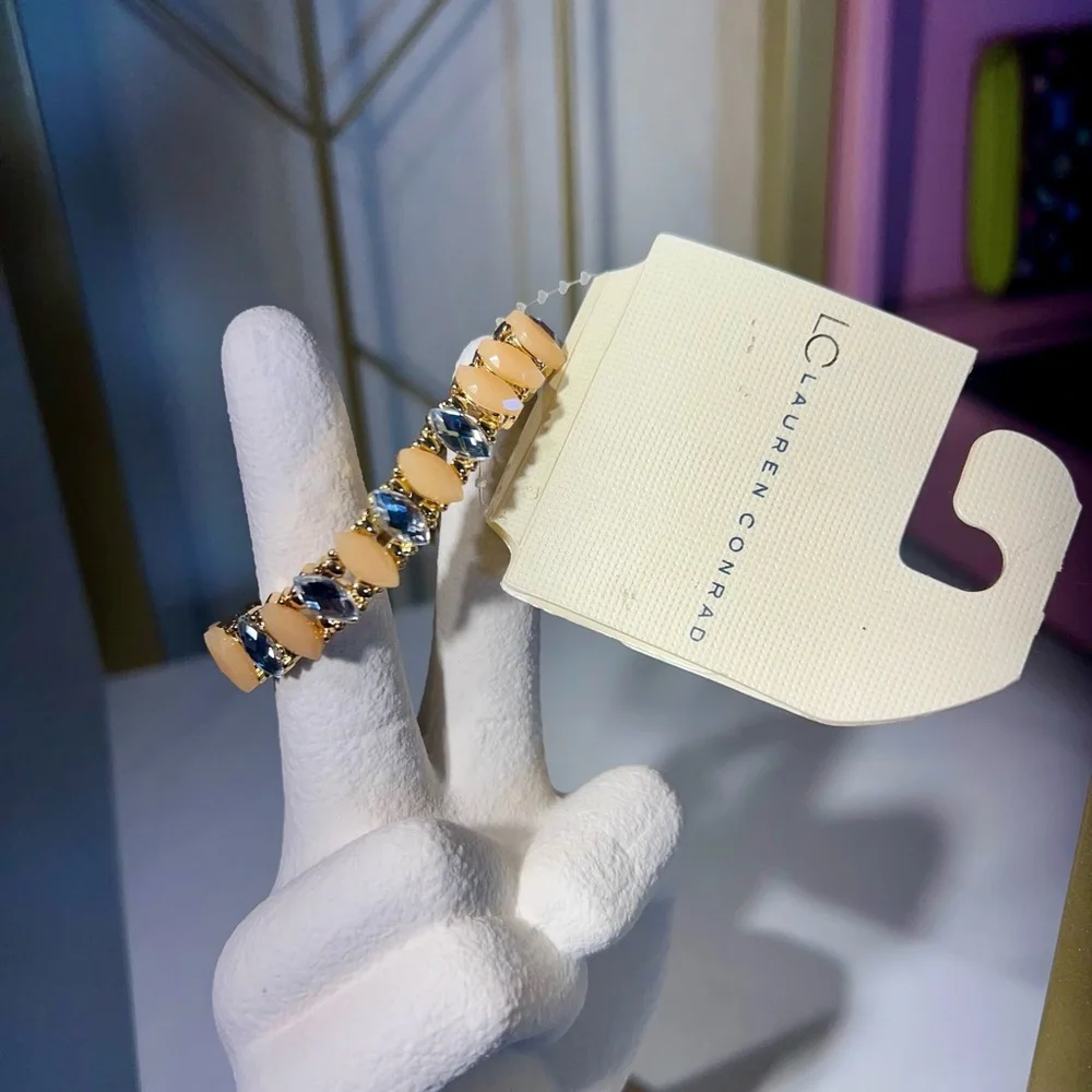 NWT LC Lauren Conrad Peach and Rhinestone Bracelet